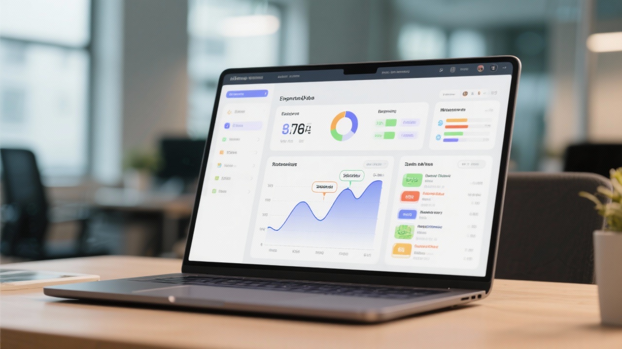 Close-up of digital marketing dashboard displaying engagement metrics, retention curves and annotated campaign experiments on laptop in Rotterdam office environment.
